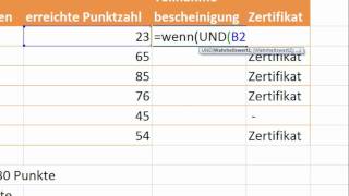 Excel 2007 Funktion WENN verschachtelt mit Funktion UND [upl. by Kreis245]