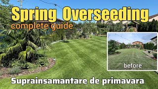 Suprainsamantare de primavara  Spring overseeding  Before amp after [upl. by Amati192]