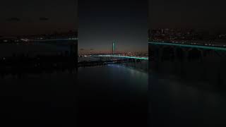 Sunset at Samuel De Champlain Bridge drone montreal sunset bridges [upl. by Nialb]