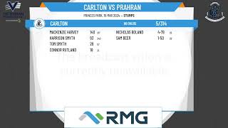 Victorian Premier Cricket  Kookaburra Mens Firsts  Preliminary Final  Carlton v Prahran  Day 1 [upl. by Arikat948]