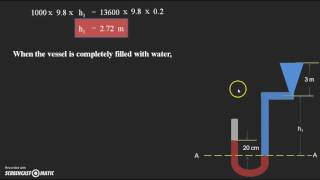 U Tube manometer example problem 2 [upl. by Phippen]