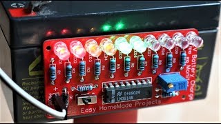 How to Make a 12V Battery Charge Monitor Circuit  Level Indicator [upl. by Lieberman]