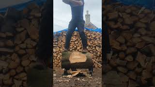 500 Racing Axe vs 18quot Sitka Log axe woodchopping satisfying sharp [upl. by Fred]