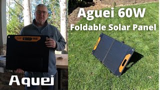 Aguei 60W Foldable Solar Panel Review  Great Quality Easy to use and works GREAT [upl. by Erasme256]