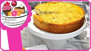 Rhabarberkuchen mit Pudding Rezept  Rhabarber Gitter [upl. by Marcell722]