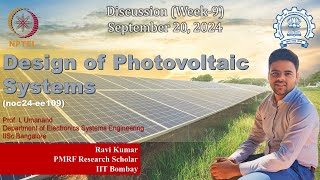 Design of Photovoltaic Systems  NPTEL  noc24ee109  Week9 [upl. by Barling]