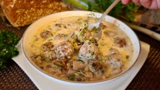 KäseLauchSuppe mit Hackbällchen und Champignons [upl. by Sisto]