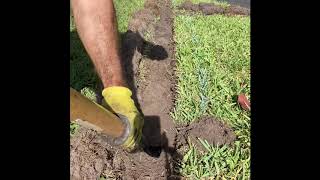 The best way to trench dig for sprinkler pipe and electrical conduit PVC tjyoursprinklerguy [upl. by Emmie]