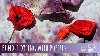 HOW TO BUNDLE DYE WITH POPPIES  ORGANIC COLOR  SILK COTTON  BOTANICAL PRINT  TRAVEL IN SPAIN [upl. by Norman]