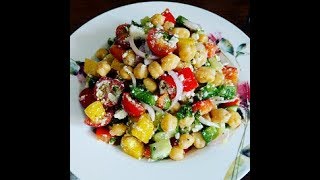 Greek Chickpeas Kabuli chana Salad  Healthy amp Filling salad recipe [upl. by Dnomyaw]