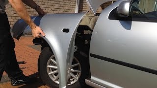 VW Golf MK4  how to removereplace front wing video [upl. by Abert385]