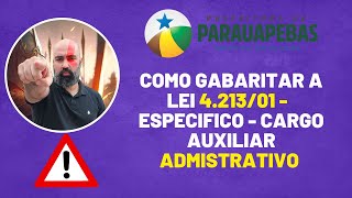 Como gabaritar a lei 42132001  Conhecimento especifico cargo auxiliar administrativo [upl. by Brocky]