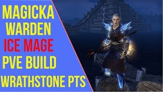 ESO Magicka Warden PVE Build  Ice Queen  Wrathstone PTS [upl. by Adnovaj366]