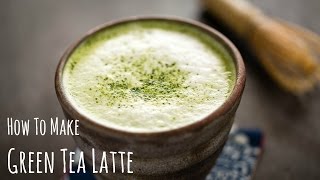 How to Make Matcha Latte Green Tea Recipe 抹茶ラテの作り方（レシピ） [upl. by Arratal]