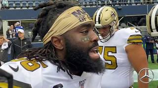 Demario Davis Leads Saints Pregame Huddle [upl. by Fabiola]