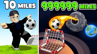 Kicking a Ball 4837162 Miles Around The World in Roblox [upl. by Reve]