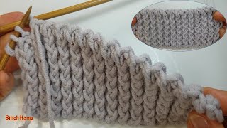 💞👍Knitting 1x1 Zigzag Rib Stitch  Easy Bind Off 💞👍 지그재그 변형고무뜨기  변형뜨기 마무리 [upl. by Cacka]