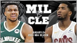 Milwaukee Bucks vs Cleveland Cavaliers Full Game Highlights  Jan 24  2024 NBA Season [upl. by Samuela]