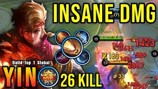 Yin 26 Kills Insane One Shot Damage Build  Build Top 1 Global Yin  MLBB [upl. by Macintosh696]