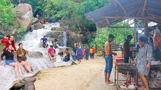 Amazing Pha aok Waterfall Resort amp Street Food in Takeo Province  Cambodia Countryside Market Tour [upl. by Cordelia]