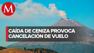 Por noveno día cancelan vuelo Puebla a Houston ante ceniza del Popocatépetl [upl. by Season]