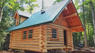 Father amp Son Build their Dream Log Cabin in the Canadian Wilderness FULL BUILD [upl. by Faust759]