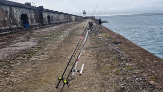 Fishing inside Holyhead breakwater  fishing the longest breakwater UK  strange fish [upl. by Garap]