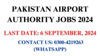 Pakistan Civil Aviation Authority Jobs 2024  Pakistan Airports Authority Jobs 2024 [upl. by Ayvid]