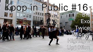 Kpop in Public 16 BTS EXO Highlight Up10tion Winner Twice [upl. by Anelhtac996]