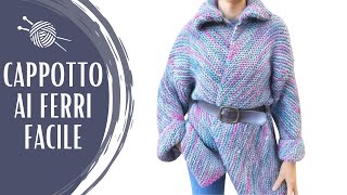 Cappotto di lana ai ferri semplice  Maglia ai ferri [upl. by Ignatia]