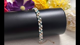 How to make an elegant pearl and crystal rondelle bracelet  quick and easy  DIY Wedding jewelry [upl. by Murial567]