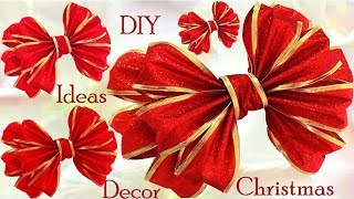 Moños lazos Decoraciones de Navidad ideas Diy Christmas Gifts Ideas Decor [upl. by Mailiw]