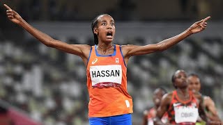 La atleta holandesa SIFAN HASSAN se cae y hace historia en los JUEGOS OLÍMPICOS de TOKIO 2020 [upl. by Ellennaj]