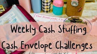 Weekly Cash Stuffing  Savings Challenges  Starting the Postcode Challenge [upl. by Tyrrell]