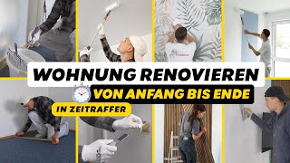 Wohnung RENOVIERUNG in ZEITRAFFER von Anfang bis Ende [upl. by Bennion]