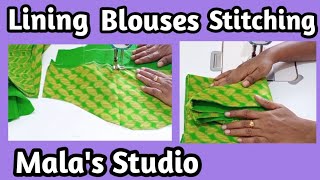 Lining blouse stitching easy method  Malas Studio [upl. by Catherin]