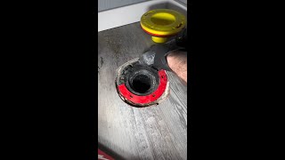 Extending a toilet flange with Oatey SetRite [upl. by Aihseuqal]