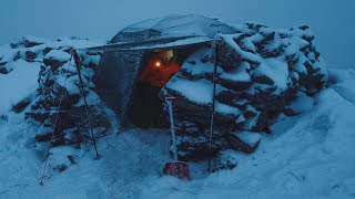 WINTER STORM  Snow Tent Camping Solo [upl. by Williamson]