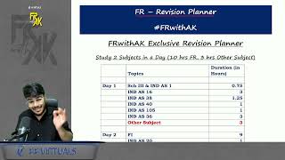 Revise Full FR in 8 Days  FR Revision Planner for 1st amp 2nd Revision  CA Aakash Kandoi [upl. by Zanas]