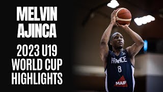 Melvin Ajinca 2023 FIBA U19 World Cup Highlights [upl. by Enedan]