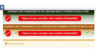 Concours ENA Deuxième Etape  Résultats Disponibles Maintenant  Consulter [upl. by Evangelia]