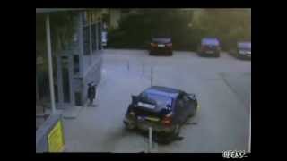 Woman Brutally Destroys Her Car Trying to Park [upl. by Aenit]