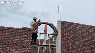 Traditional Technique of Building Brick Arches Precisely and Firmly [upl. by Enilehcim]