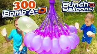 BATAILLE DE BOMBES À EAU   300 bombes à eau en 60 secondes avec Bomb AO Bunch O Balloons [upl. by Drawe258]