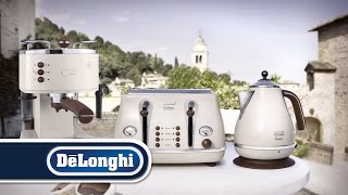 DeLonghi Vintage Icona Traditional Pump Espresso Coffee Machine  ECOV310 [upl. by Ginnie]