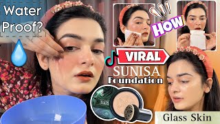 SUNISA Water Proof Foundation Review  Most Viral Glass Skin Foundation  HOW [upl. by Aennil]