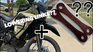 EASY KLR 650 Lowering Links and Kickstand Hack  430 [upl. by Dlaniger]