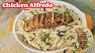 Creamy Pasta With Chicken steak Chicken Alfredo pasta Recipe  Alfredo Pasta 😋 [upl. by Halik]