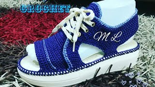 ZAPATO TEJIDO EN CROCHET  MODELO VILBET [upl. by Amatruda]