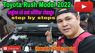 Toyota Rush model 2022 engine oil and oilfilter change step by steps [upl. by Michael398]